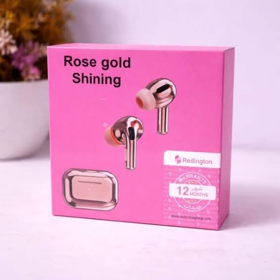 Rose Gold Shining Wireless Earbuds – Premium Metallic Finish