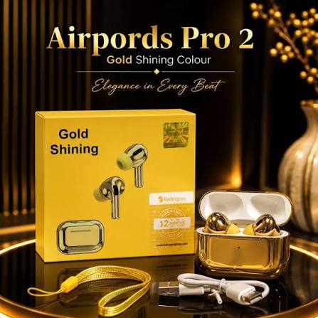Rose Gold Shining Wireless Earbuds – Premium Metallic Finish